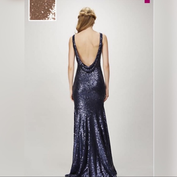 Women’s Rose Gold Sequins Gown - Picture 3 of 8